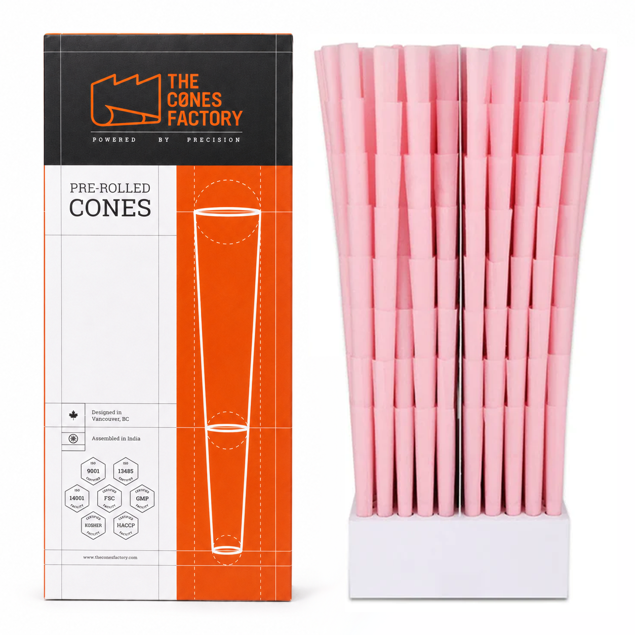 Buy King Size 109mm Pre Rolled Pink Cones Box of 800