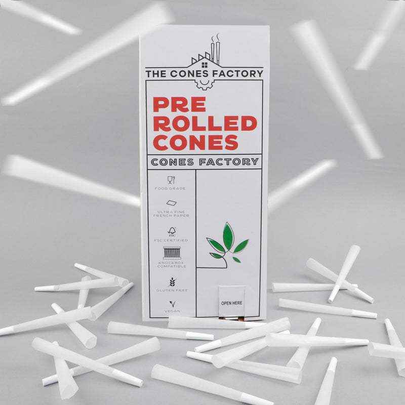 King Size 109mm Pre Rolled Cones - French White - Box of 800 Cones