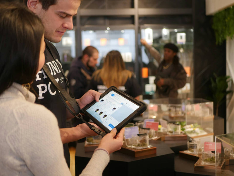 420 Supplies for cannabis lovers at a dispensary.