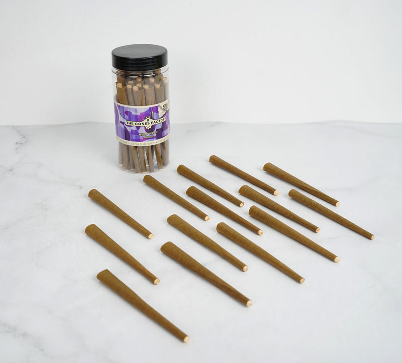 KING SIZE 109 MM - BRAUNER HANFWRAP-BLUNT - GLAS MIT 50 KEGELN