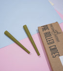 KING SIZE 109MM HAND ROLLED GLASS TIPS CONES - GREEN HEMP WRAPPER - BOX OF 150 CONES - The Cones Factory