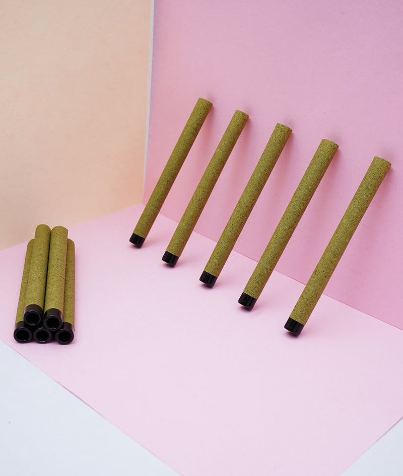 HAND ROLLED CERAMIC TIPS TUBES - GREEN HEMP WRAPPER - BOX OF 150