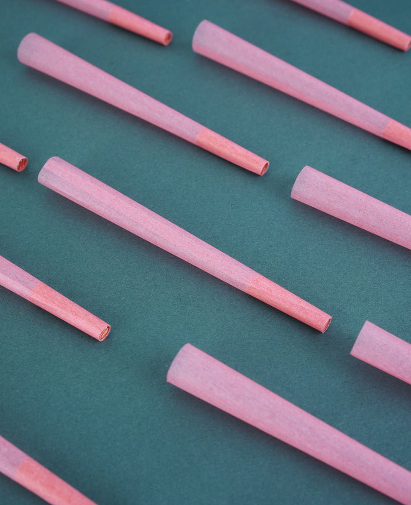 SHORTYS (53mm) PRE ROLLED CONES - PASTEL RED - JAR OF 50 CONES