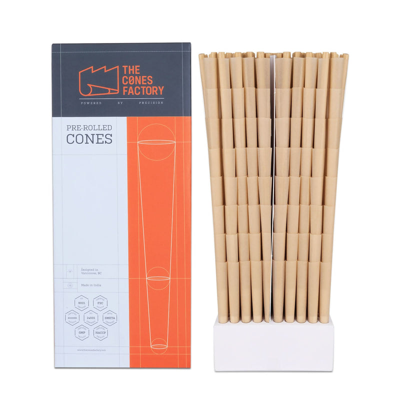 Unrefined Brown Cones with Spiral Filter Tip - The Cones Factory
