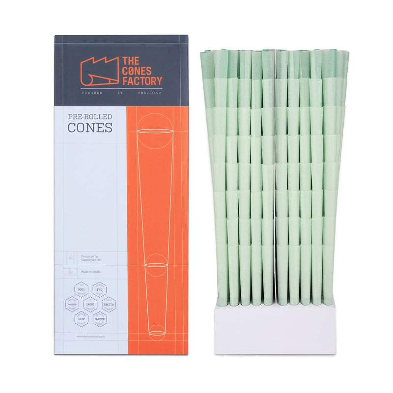 Light Green Cones with Spiral Filter Tip - The Cones Factory