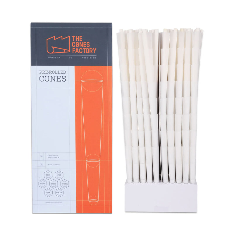 French White Cones with Spiral Filter Tip - The Cones Factory