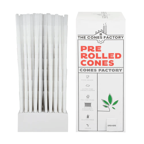 98MM REEFER PRE ROLLED CONES, BOX OF 1000 CONES, FRENCH WHITE - The Cones Factory