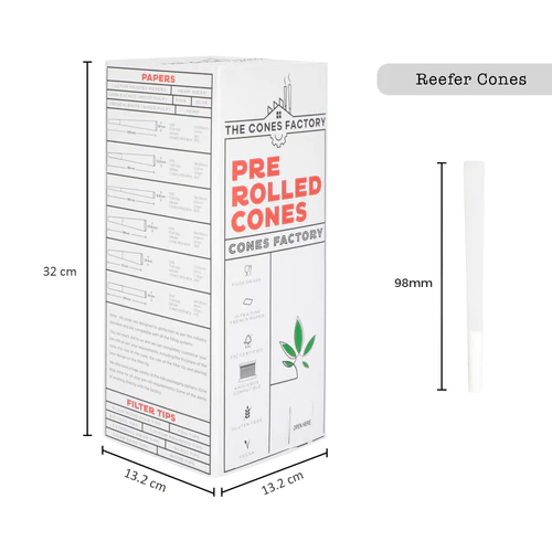 The front and left side of box and dimensions.