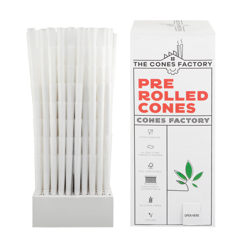 King Size 109mm Pre Rolled Cones - French White - Box of 800 Cones