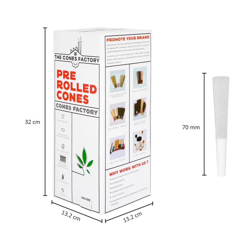 70mm Little Pre Rolled Cones - French White - 1000