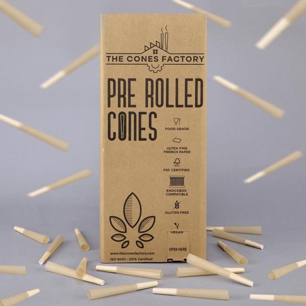 84MM (1 1/4 SIZE) PRE ROLLED CONES, BOX OF 900 CONES, HIMALAYAN TAN