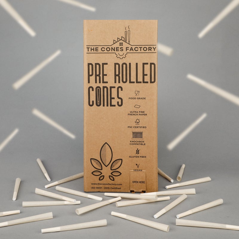 98MM REEFER PRE ROLLED CONES, BOX OF 1000 CONES, 100% HEMP