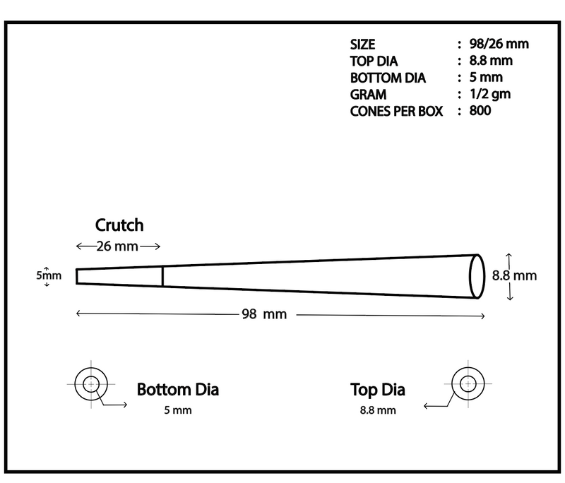 98MM REEFER PREROLLED CONES