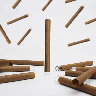 Hand Rolled Tubes with Glass Filter Tips - Hemp Wrapper Brown Hemp - The Cones Factory