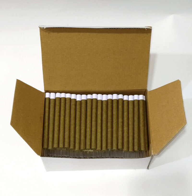 Hand Rolled Tubes with Glass Filter Tips - Hemp Wrapper Green Hemp - The Cones Factory