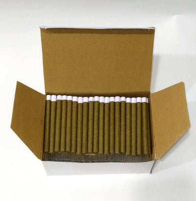 Hand Rolled Tubes with Glass Filter Tips - Hemp Wrapper Green Hemp - The Cones Factory